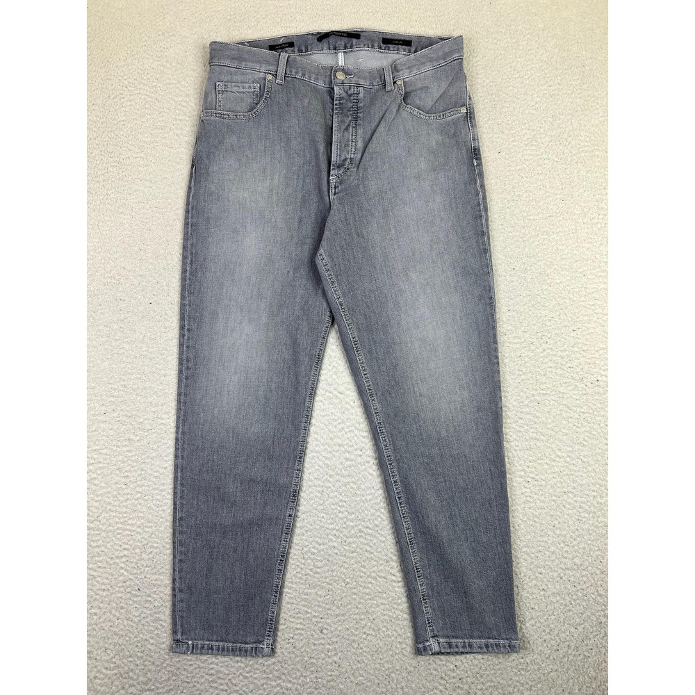 Alberto Jeans Mens‎ 33x28 Gray Wide Fit Relaxed Tapered Denim Italian JIVE-C